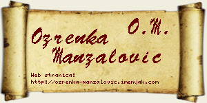 Ozrenka Manzalović vizit kartica